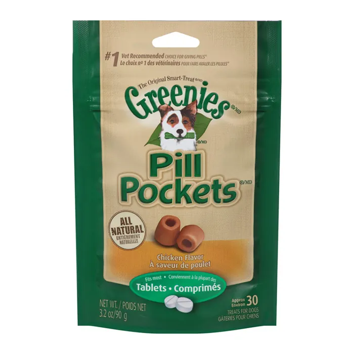 Pill Pockets Tablet Size Dog Treats Chicken - 3.2oz Pouch